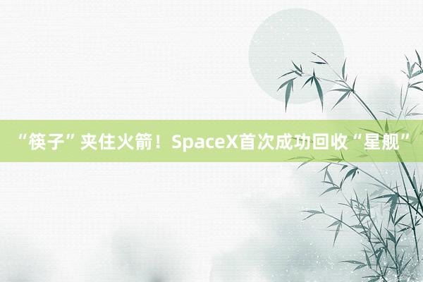 “筷子”夹住火箭！SpaceX首次成功回收“星舰”