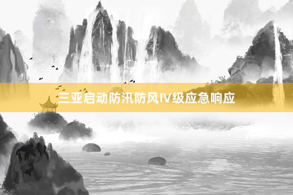 三亚启动防汛防风Ⅳ级应急响应