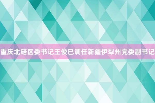 重庆北碚区委书记王俊已调任新疆伊犁州党委副书记