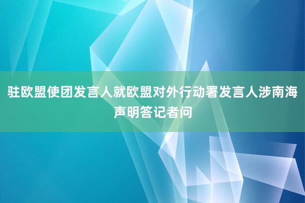 驻欧盟使团发言人就欧盟对外行动署发言人涉南海声明答记者问