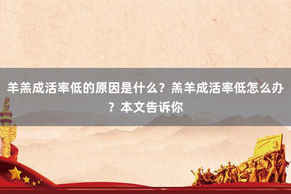 羊羔成活率低的原因是什么？羔羊成活率低怎么办？本文告诉你