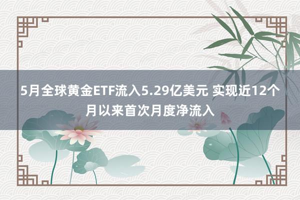 5月全球黄金ETF流入5.29亿美元 实现近12个月以来首次月度净流入