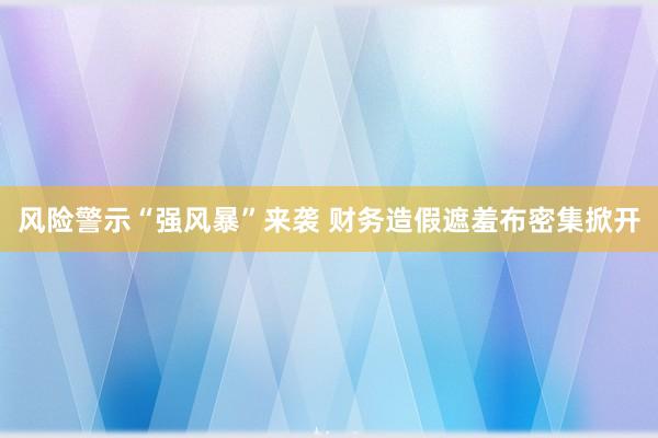 风险警示“强风暴”来袭 财务造假遮羞布密集掀开