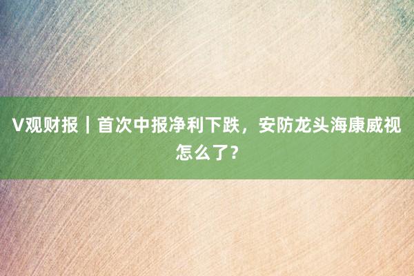 V观财报｜首次中报净利下跌，安防龙头海康威视怎么了？