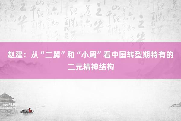 赵建：从“二舅”和“小周”看中国转型期特有的二元精神结构