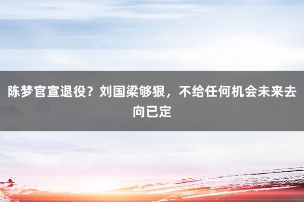 陈梦官宣退役？刘国梁够狠，不给任何机会未来去向已定