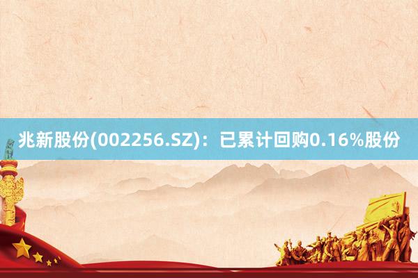 兆新股份(002256.SZ)：已累计回购0.16%股份