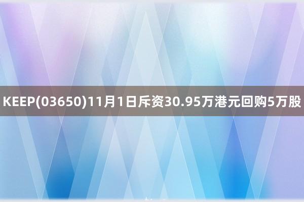 KEEP(03650)11月1日斥资30.95万港元回购5万股