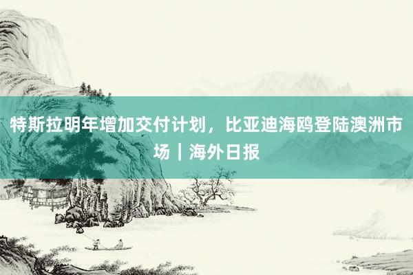 特斯拉明年增加交付计划，比亚迪海鸥登陆澳洲市场｜海外日报