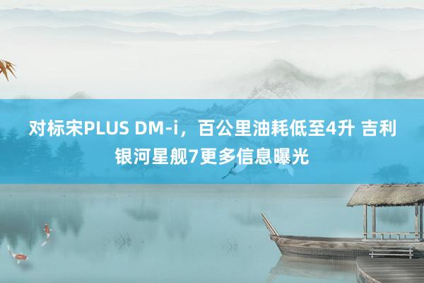 对标宋PLUS DM-i，百公里油耗低至4升 吉利银河星舰7更多信息曝光