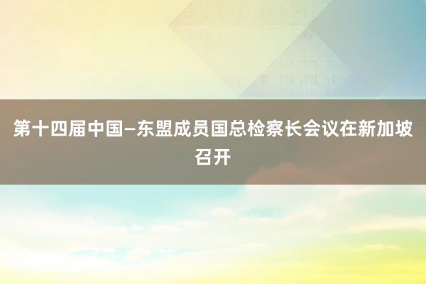 第十四届中国—东盟成员国总检察长会议在新加坡召开