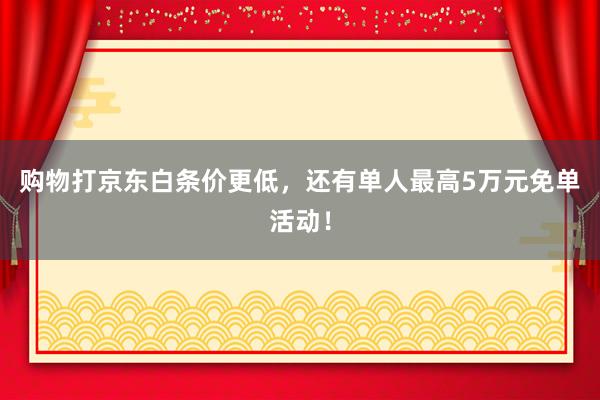 购物打京东白条价更低，还有单人最高5万元免单活动！