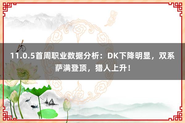 11.0.5首周职业数据分析：DK下降明显，双系萨满登顶，猎人上升！