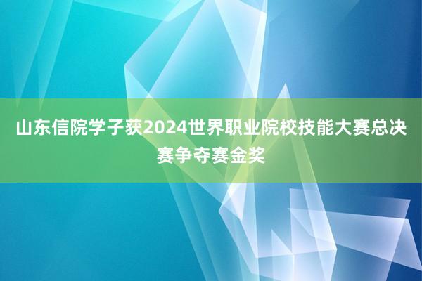 山东信院学子获2024世界职业院校技能大赛总决赛争夺赛金奖