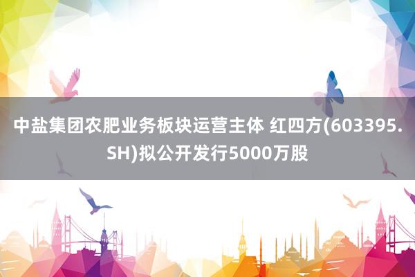 中盐集团农肥业务板块运营主体 红四方(603395.SH)拟公开发行5000万股