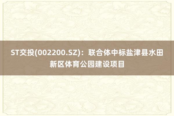 ST交投(002200.SZ)：联合体中标盐津县水田新区体育公园建设项目