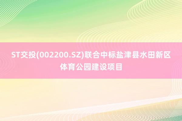 ST交投(002200.SZ)联合中标盐津县水田新区体育公园建设项目