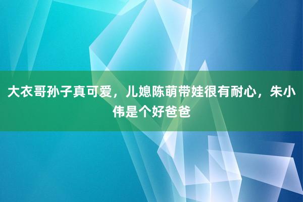 大衣哥孙子真可爱，儿媳陈萌带娃很有耐心，朱小伟是个好爸爸