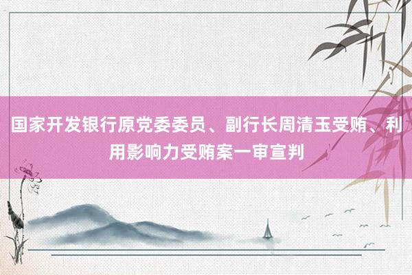 国家开发银行原党委委员、副行长周清玉受贿、利用影响力受贿案一审宣判