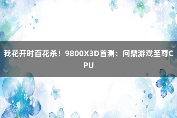 我花开时百花杀！9800X3D首测：问鼎游戏至尊CPU