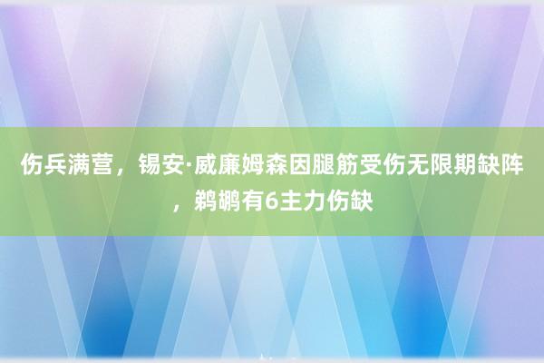 伤兵满营，锡安·威廉姆森因腿筋受伤无限期缺阵，鹈鹕有6主力伤缺