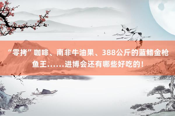 “零拷”咖啡、南非牛油果、388公斤的蓝鳍金枪鱼王……进博会还有哪些好吃的！