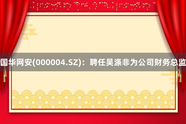 国华网安(000004.SZ)：聘任吴涤非为公司财务总监