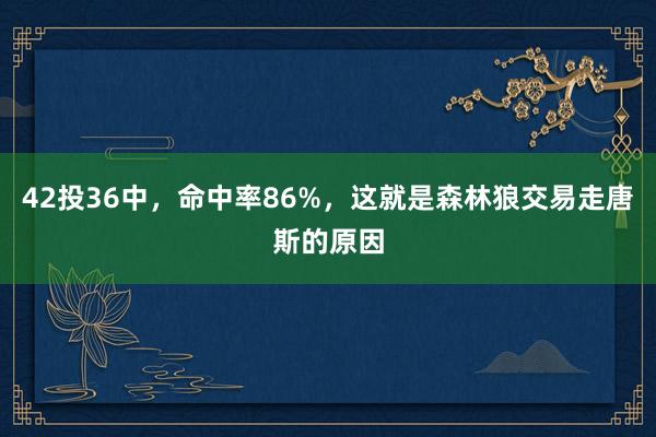 42投36中，命中率86%，这就是森林狼交易走唐斯的原因