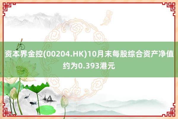 资本界金控(00204.HK)10月末每股综合资产净值约为0.393港元