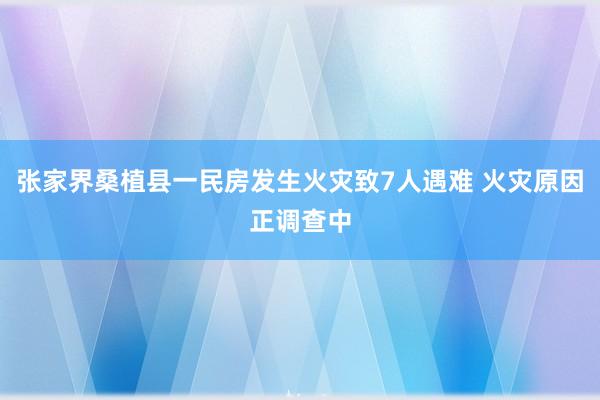 张家界桑植县一民房发生火灾致7人遇难 火灾原因正调查中