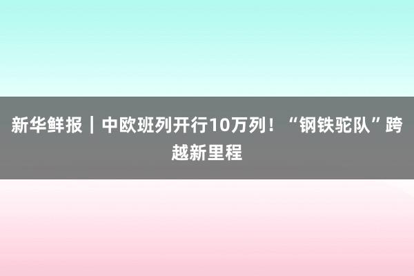 新华鲜报｜中欧班列开行10万列！“钢铁驼队”跨越新里程