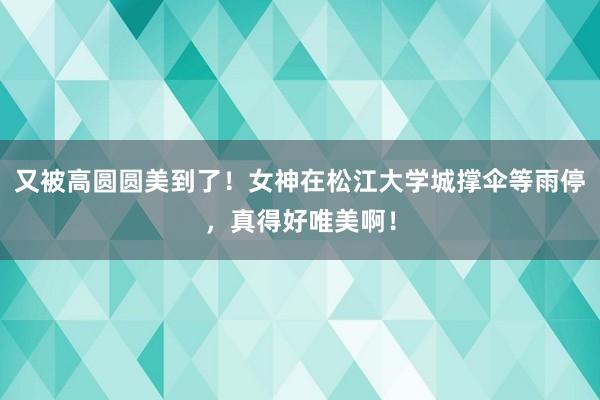 又被高圆圆美到了！女神在松江大学城撑伞等雨停，真得好唯美啊！