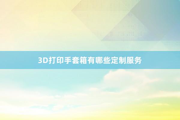 3D打印手套箱有哪些定制服务