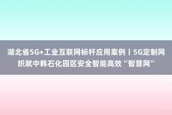 湖北省5G+工业互联网标杆应用案例丨5G定制网织就中韩石化园区安全智能高效“智慧网”