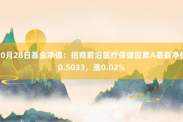 10月28日基金净值：招商前沿医疗保健股票A最新净值0.5033，涨0.02%