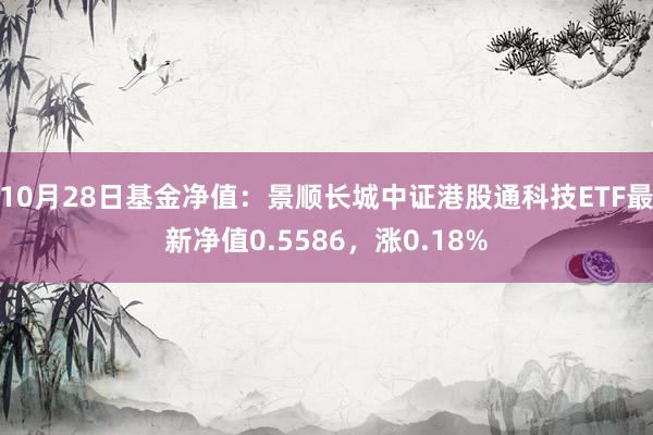 10月28日基金净值：景顺长城中证港股通科技ETF最新净值0.5586，涨0.18%