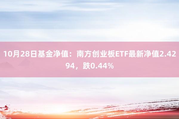 10月28日基金净值：南方创业板ETF最新净值2.4294，跌0.44%