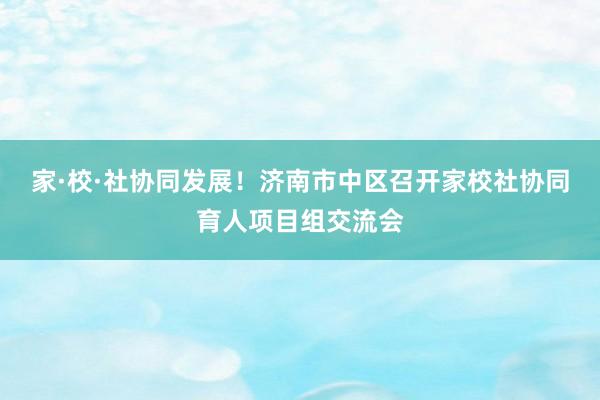 家·校·社协同发展！济南市中区召开家校社协同育人项目组交流会