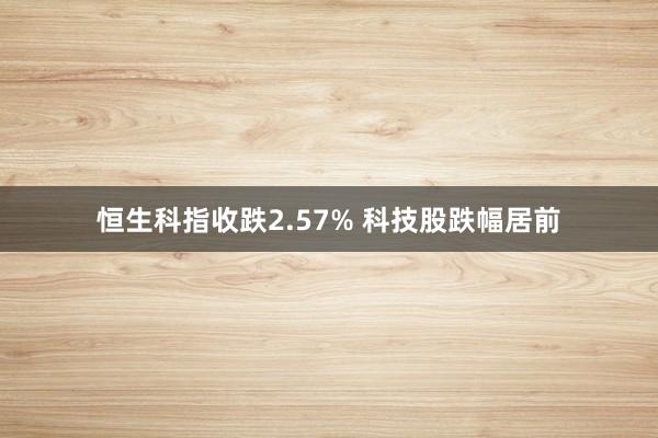 恒生科指收跌2.57% 科技股跌幅居前