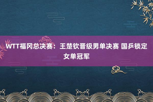 WTT福冈总决赛：王楚钦晋级男单决赛 国乒锁定女单冠军