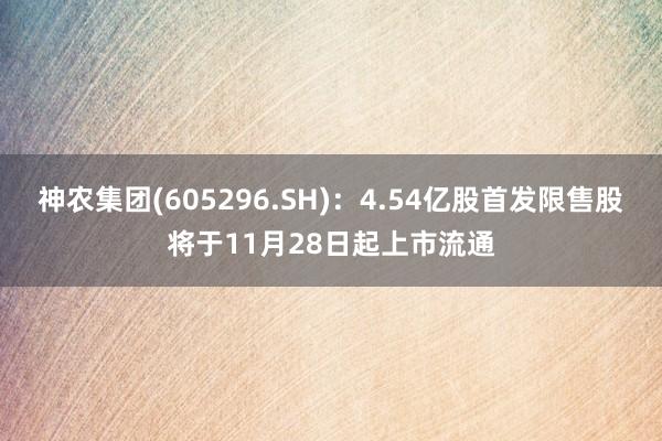 神农集团(605296.SH)：4.54亿股首发限售股将于11月28日起上市流通