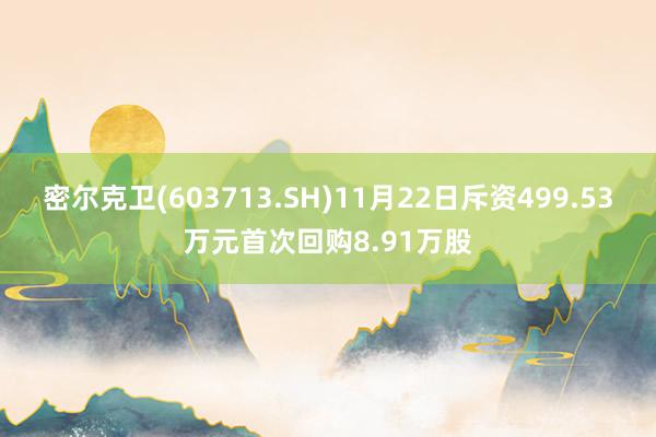 密尔克卫(603713.SH)11月22日斥资499.53万元首次回购8.91万股