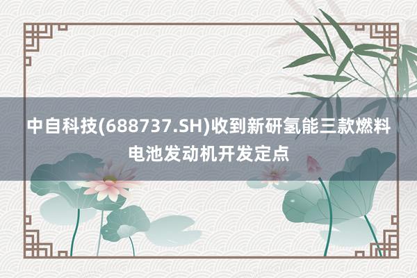 中自科技(688737.SH)收到新研氢能三款燃料电池发动机开发定点