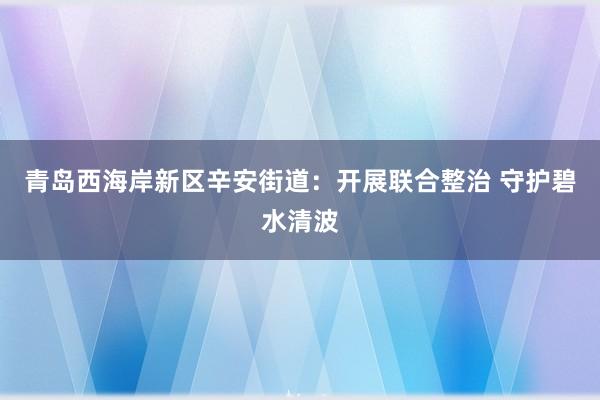 青岛西海岸新区辛安街道：开展联合整治 守护碧水清波