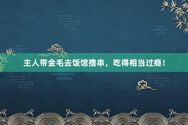 主人带金毛去饭馆撸串，吃得相当过瘾！