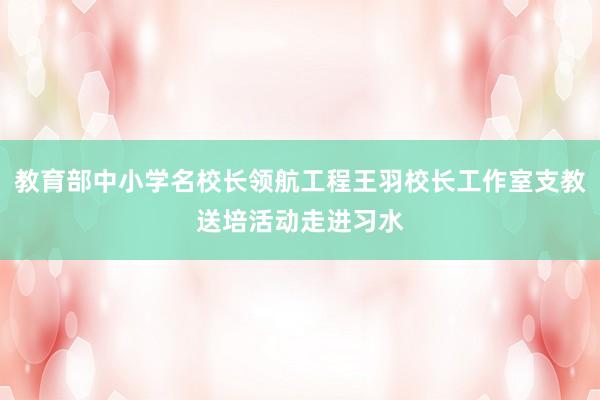 教育部中小学名校长领航工程王羽校长工作室支教送培活动走进习水