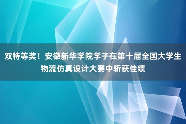 双特等奖！安徽新华学院学子在第十届全国大学生物流仿真设计大赛中斩获佳绩