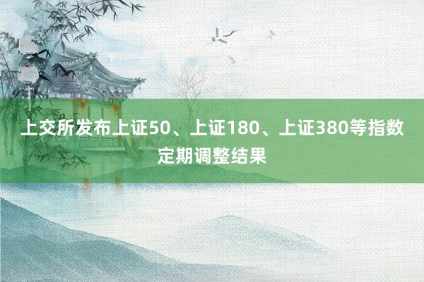 上交所发布上证50、上证180、上证380等指数定期调整结果