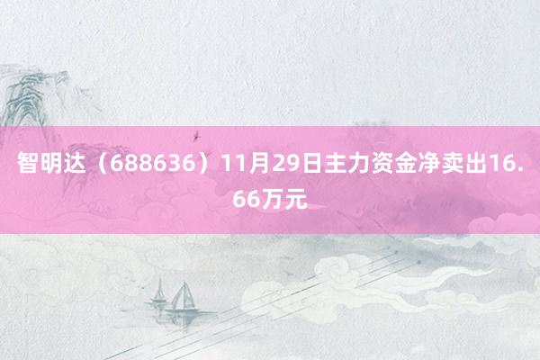 智明达（688636）11月29日主力资金净卖出16.66万元