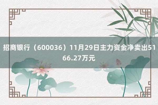 招商银行（600036）11月29日主力资金净卖出5166.27万元